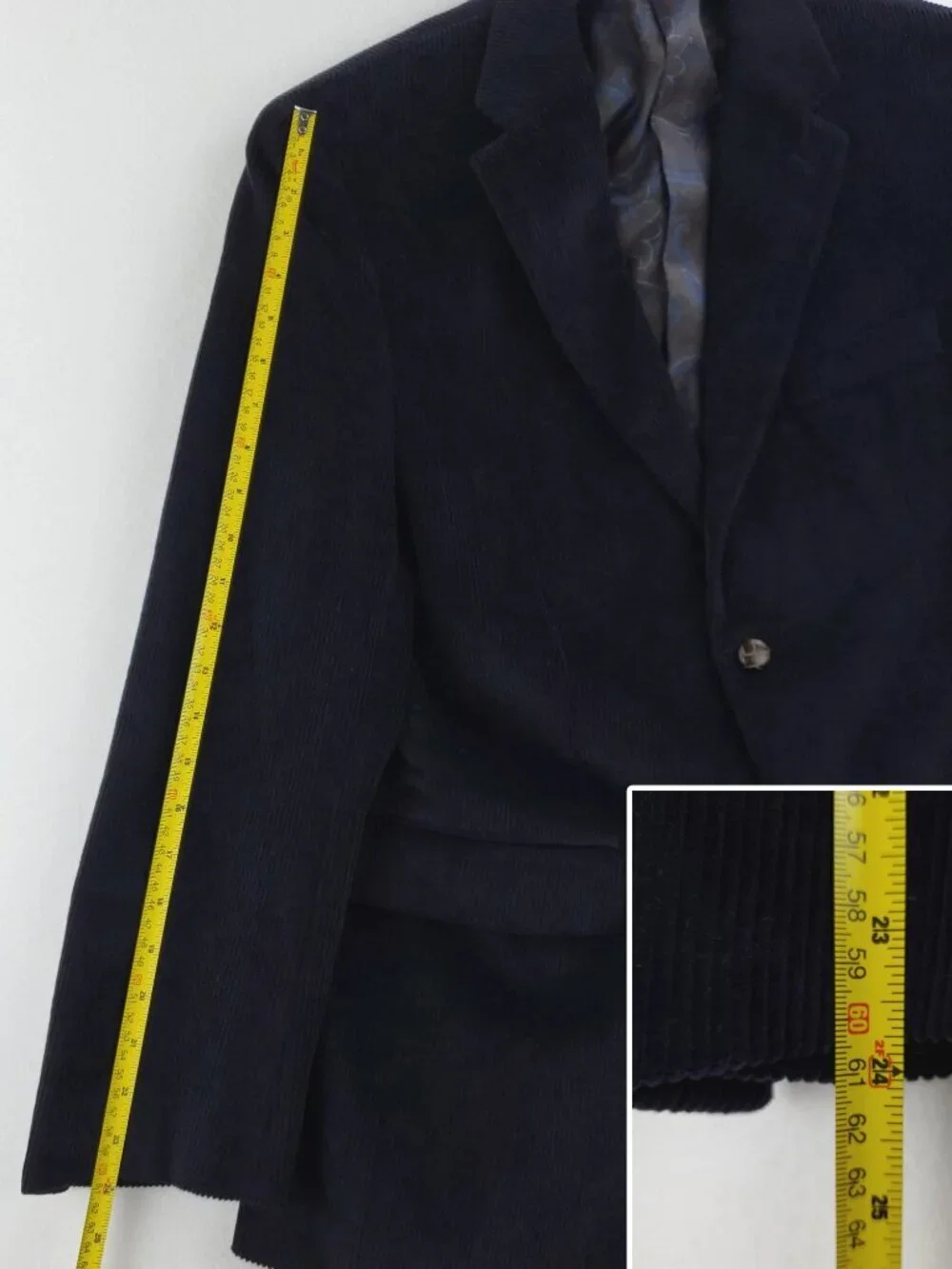 Lauren Ralph Lauren Corduroy Sport Coat Blazer Jacket 2 Button Navy Blue Men 40R